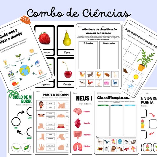 Combo de Atividades de Ciências para Educação Infantil e Ensino Fundamental