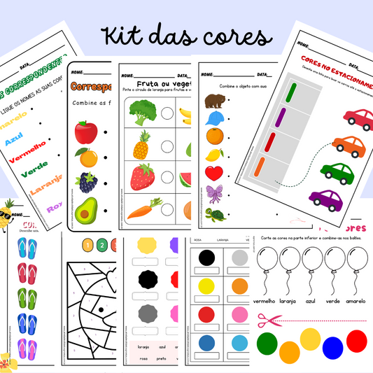 Kit de Atividades para Ensinar Cores para Educação Infantil