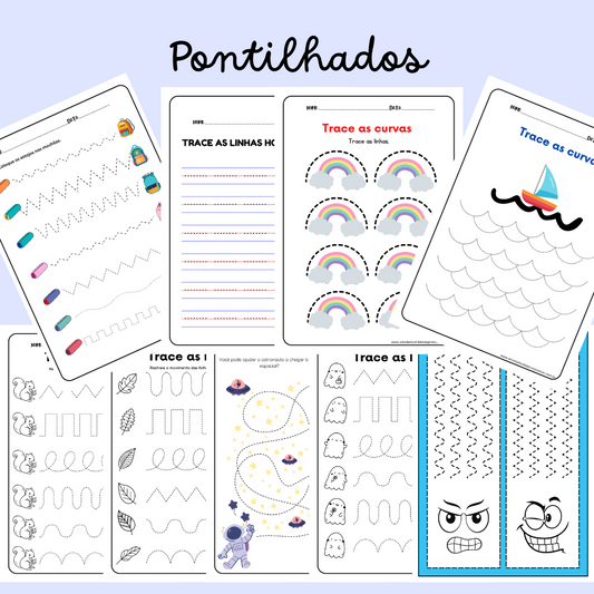 Kit de Atividades de Coordenação Motora e Pontilhado / motricidade